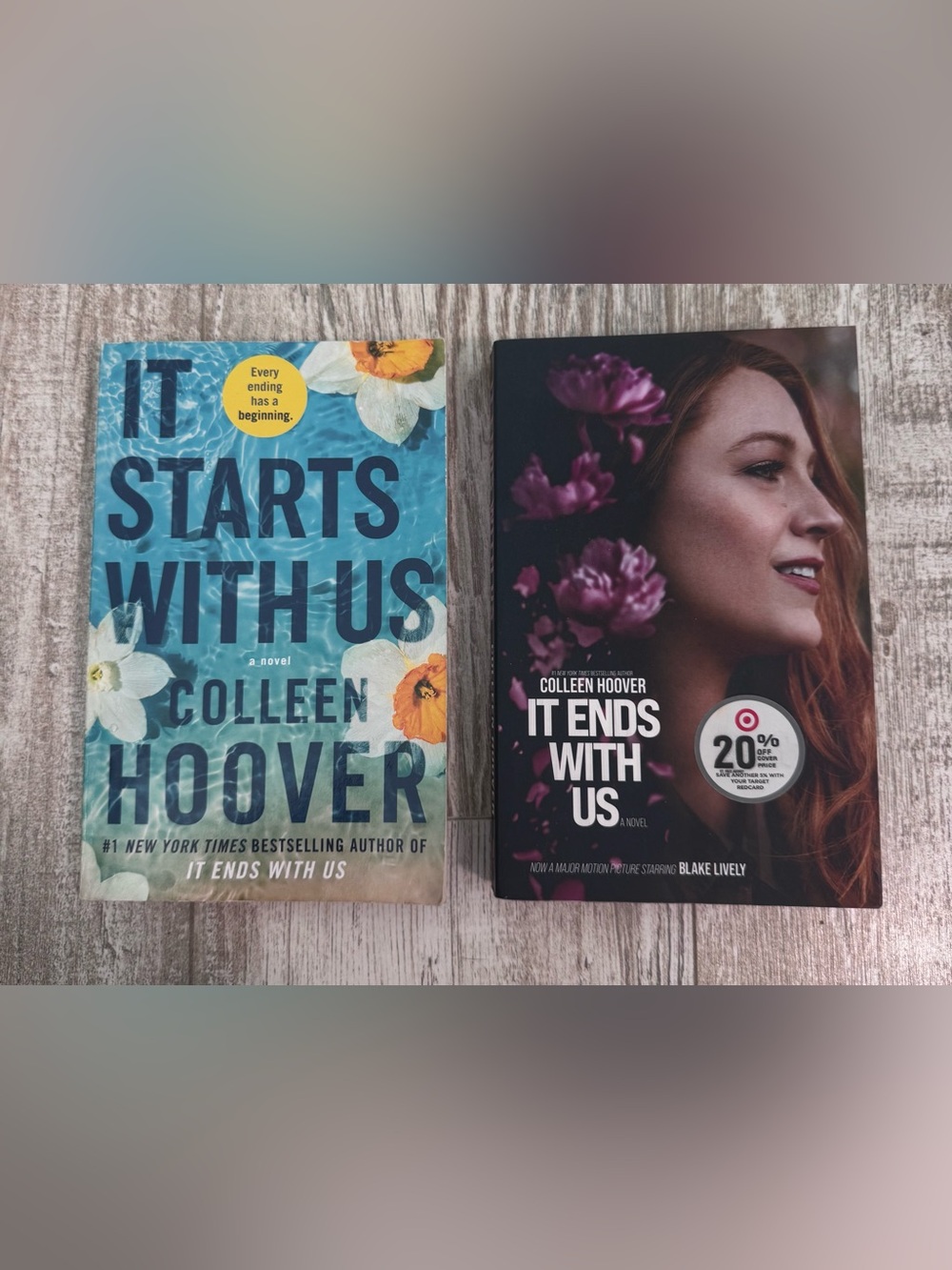 Colleen Hoover novel set. It Starts With Us  & It Ends With Us
